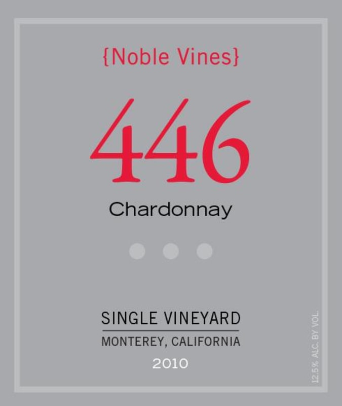 Noble Vines 446 Chardonnay 2010 Front Label