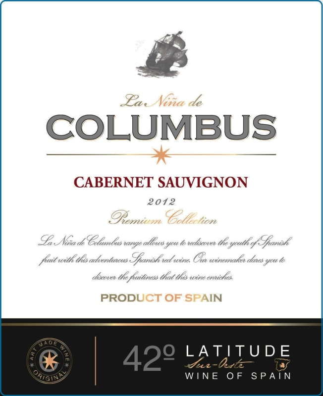 42 Latitude La Nina de Columbus Premium Collection Cabernet Sauvignon 2012 Front Label