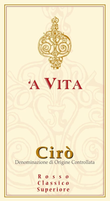 'A Vita Ciro Rosso Classico Superiore 2012 Front Label