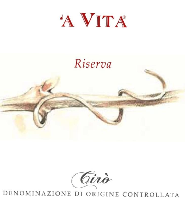 'A Vita Ciro Rosso Classico Superiore Riserva 2008 Front Label