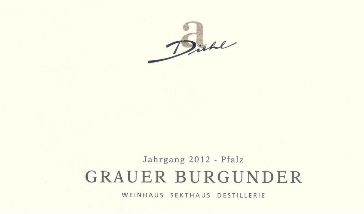 A. Diehl - Wein und Sektgut Destillerie Grauer Burgunder Trocken 2012 Front Label
