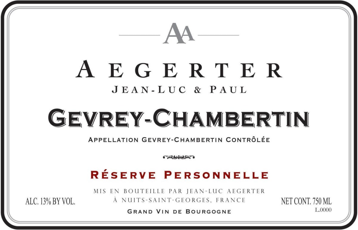 AA Aegerter Gevrey-Chambertin 2011 Front Label