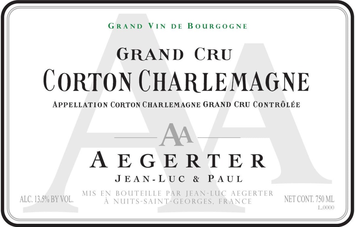 AA Aegerter Corton Charlemagne Grand Cru 2011 Front Label