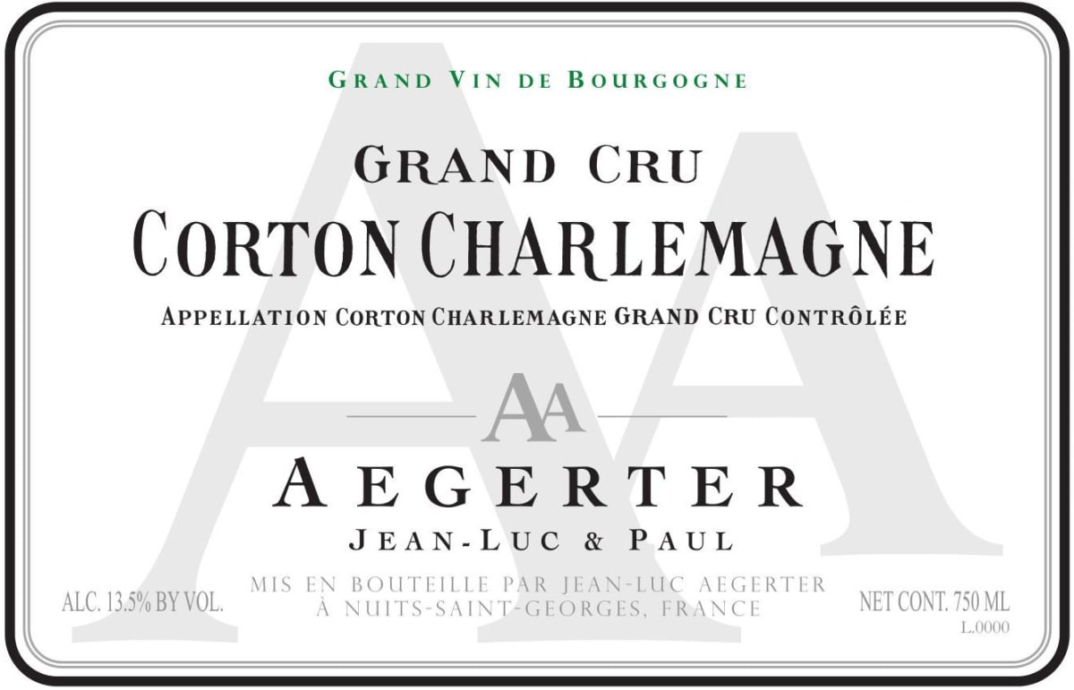 AA Aegerter Corton Charlemagne Grand Cru 2014 Front Label