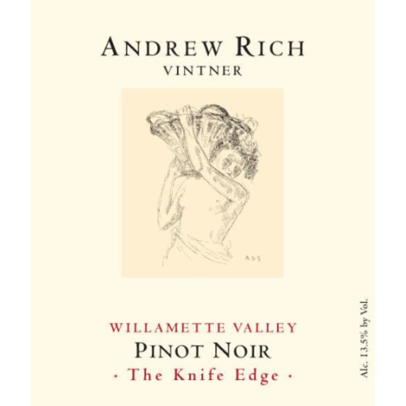 Andrew Rich The Knife Edge Pinot Noir 2012 Front Label