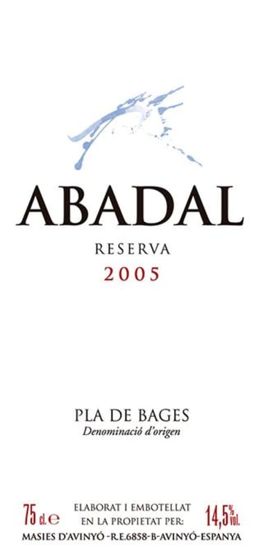 Abadal Reserva 2005 Front Label