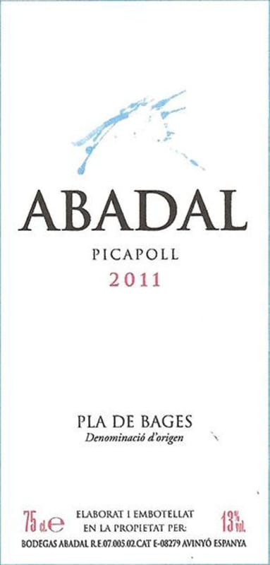 Abadal Picapoll 2011 Front Label