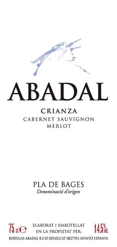 Abadal Crianza 2010 Front Label
