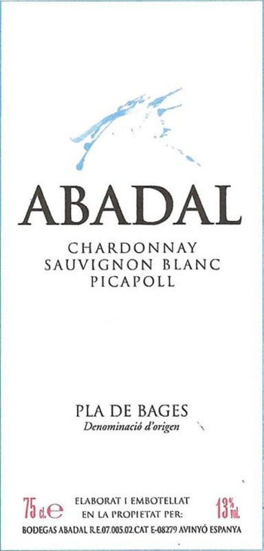 Abadal Blanc 2012 Front Label