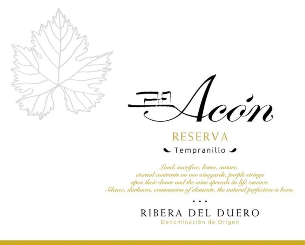 Abadia de Acon Reserva 2009 Front Label