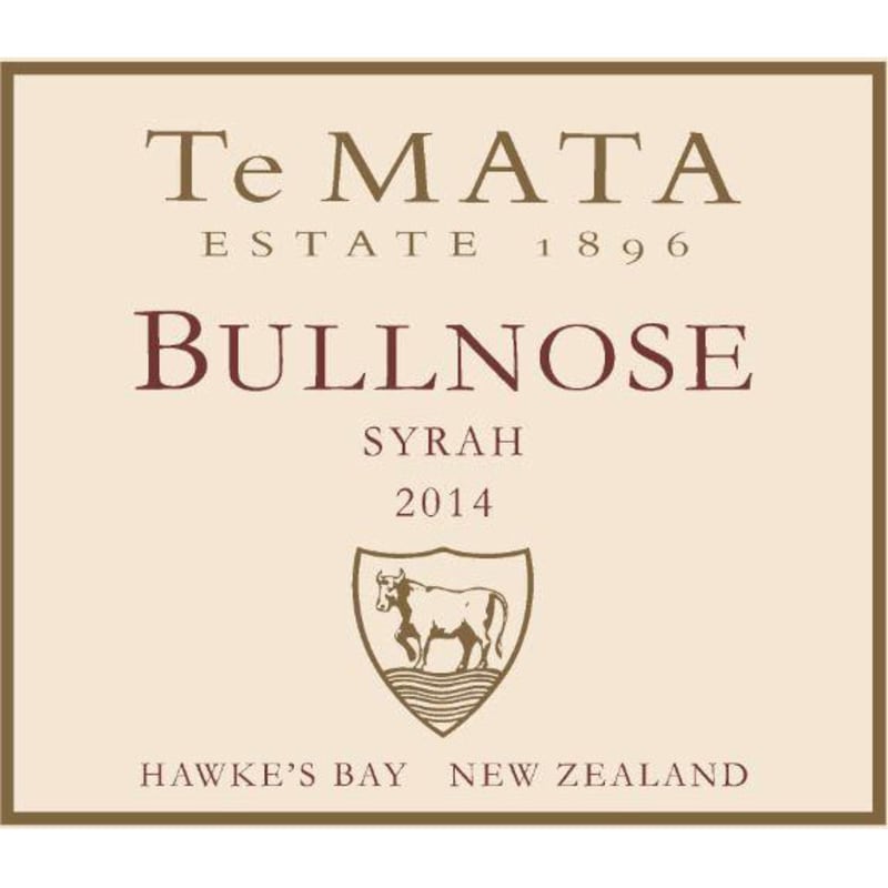 Te Mata Bullnose Syrah 2014 Front Label