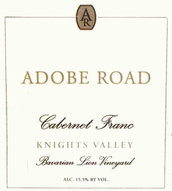 Adobe Road Bavarian Lion Vineyard Cabernet Franc 2014 Front Label