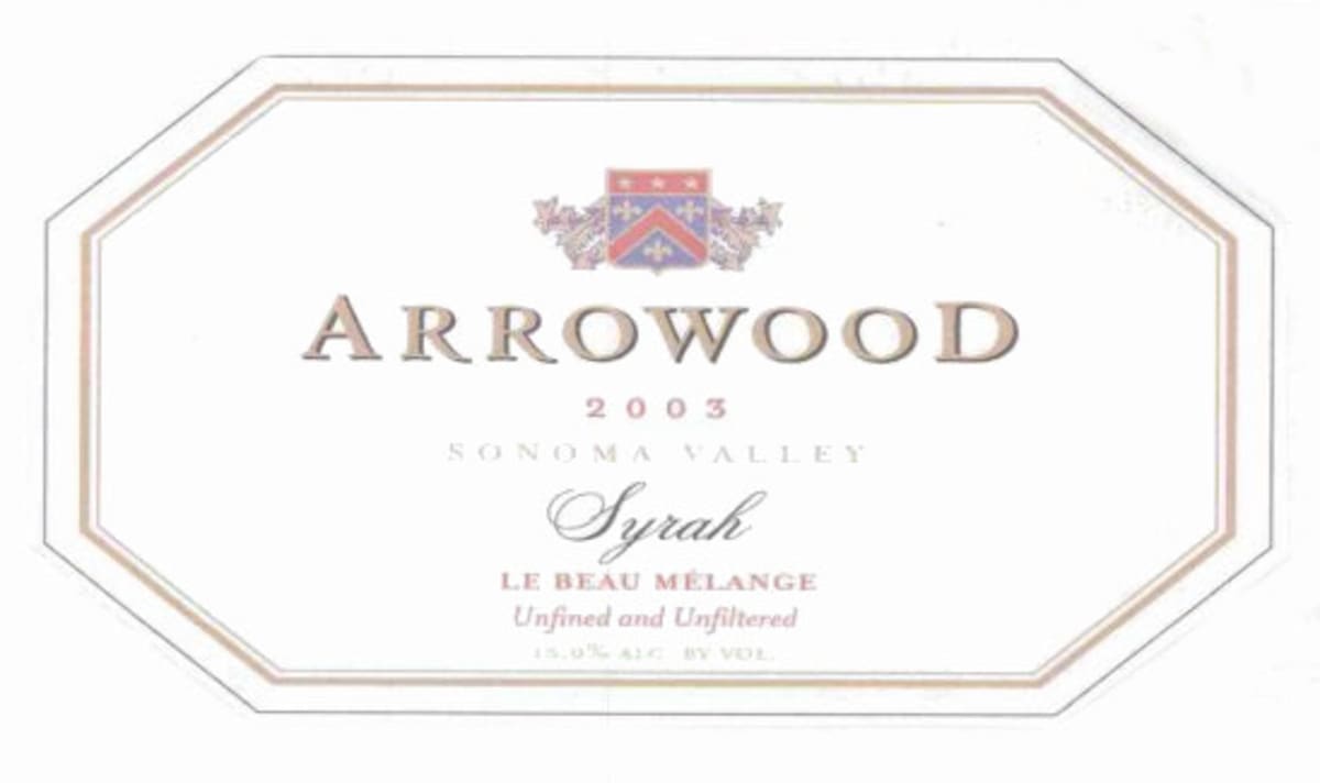 Arrowood Le Beau Melange Syrah 2003 Front Label