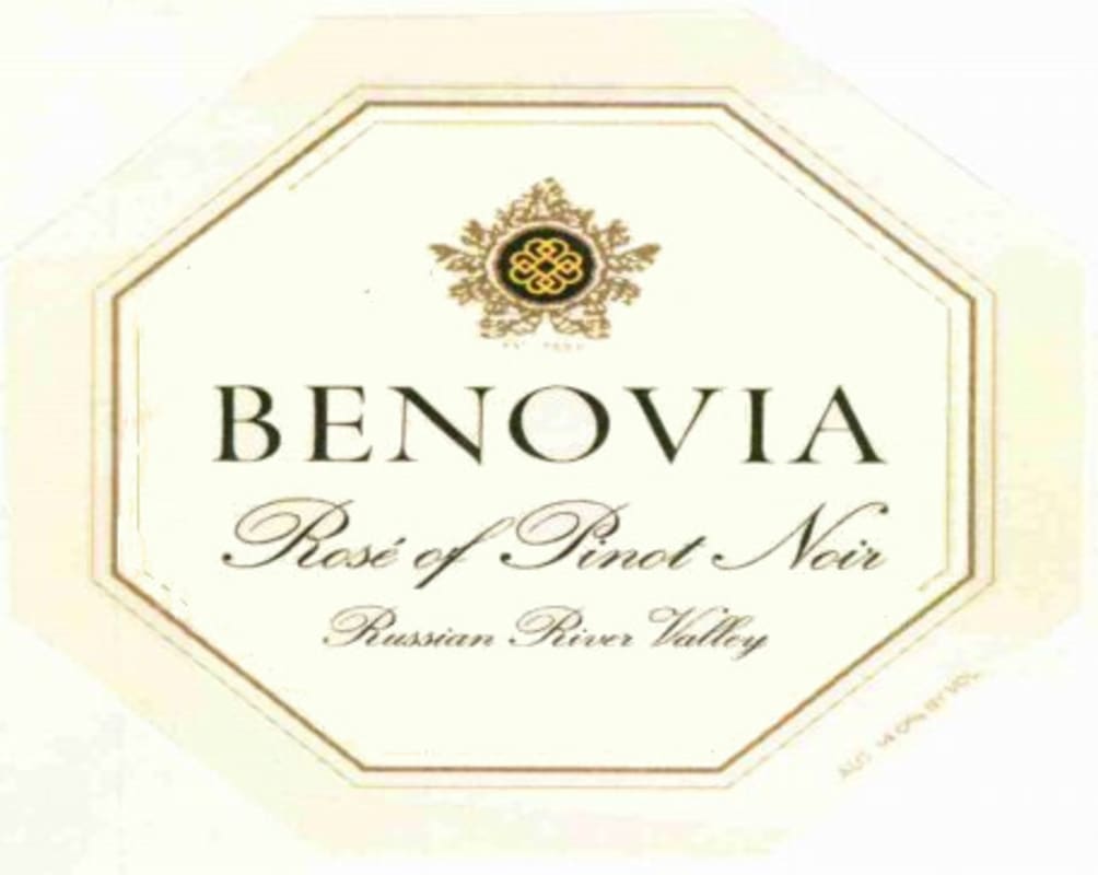 Benovia Pinot Noir Rose 2012 Front Label