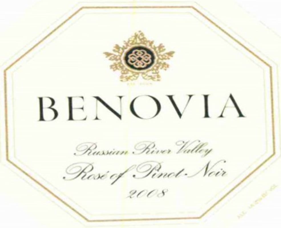 Benovia Pinot Noir Rose 2008 Front Label