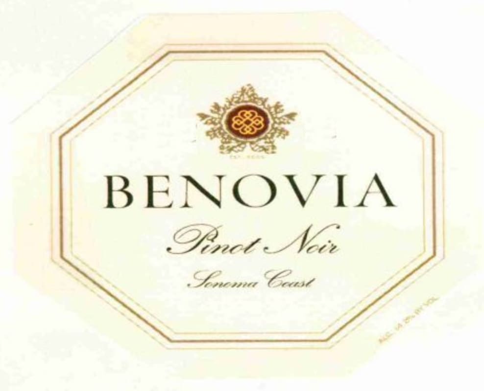 Benovia Sonoma Coast Pinot Noir 2010 Front Label