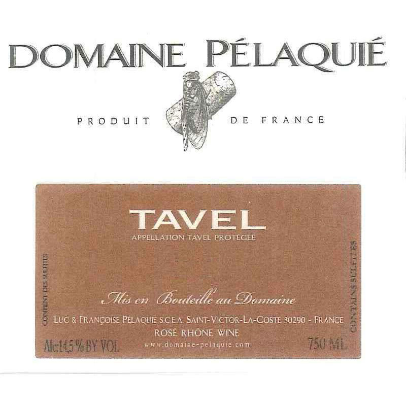 Domaine Pelaquie Tavel Rose 2015 Front Label