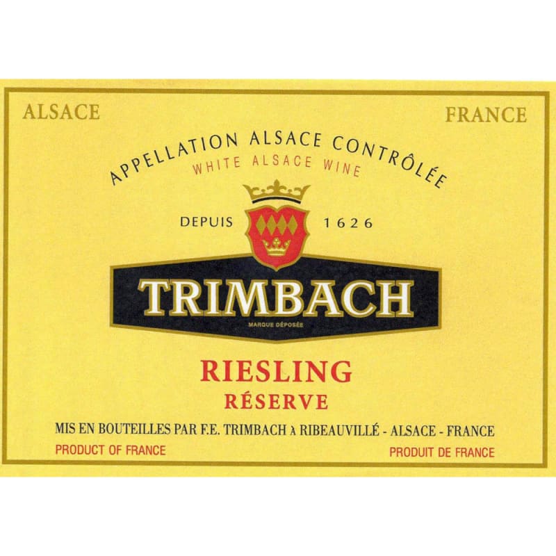Maison Trimbach Reserve Riesling 2013 Front Label