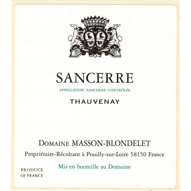 Domaine Masson-Blondelet Sancerre Thauvenay 2015 Front Label