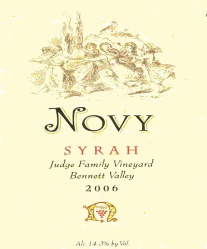 Novy Judge Family Vineyard Syrah 2006 Front Label