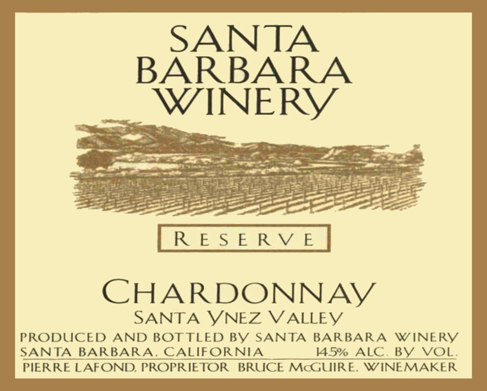 Santa Barbara Winery Reserve Chardonnay 2005 Front Label