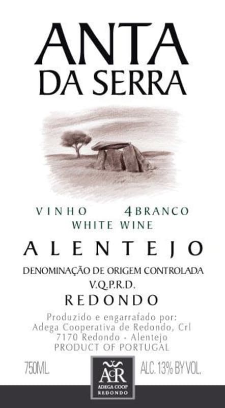 Adega Cooperativa de Redondo Anta da Serra Branco 2013 Front Label