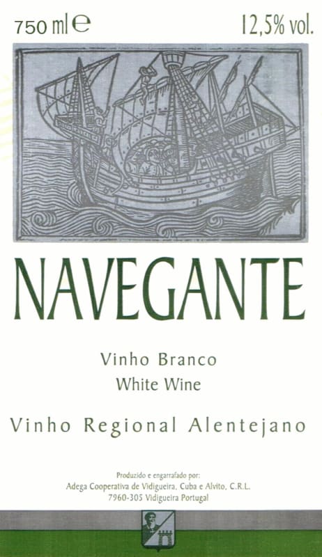 Adega Cooperativa de Vidigueira Navegante Branco 2013 Front Label