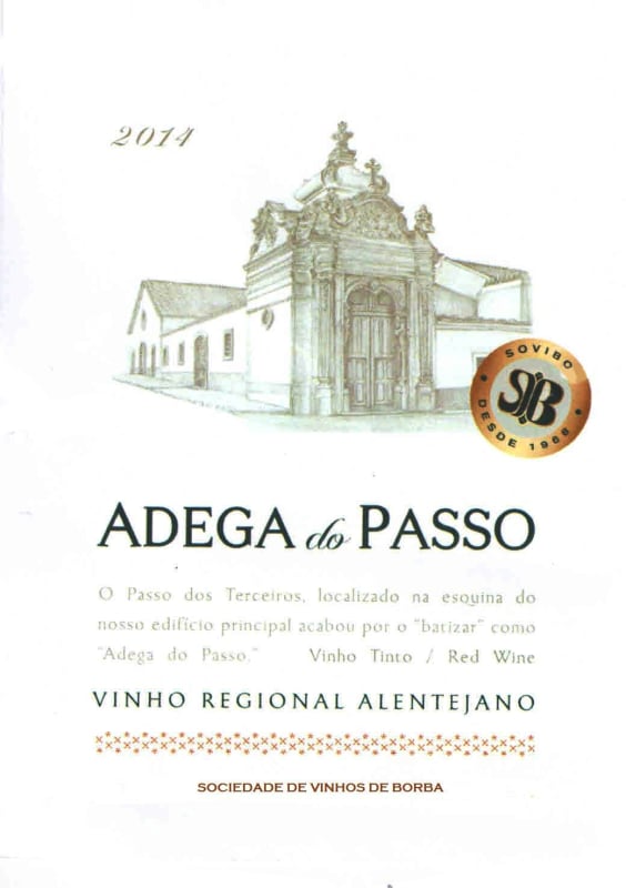 Adega do Passo Vinho Regional Alentejano Tinto 2014 Front Label