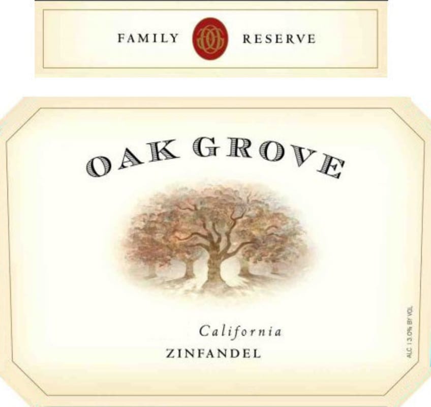 Oak Grove Family Reserve Zinfandel 2013 Front Label