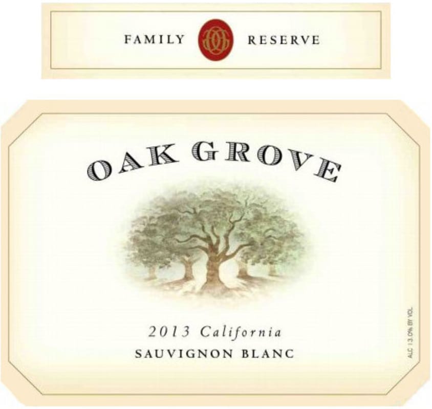 Oak Grove Family Reserve Sauvignon Blanc 2013 Front Label