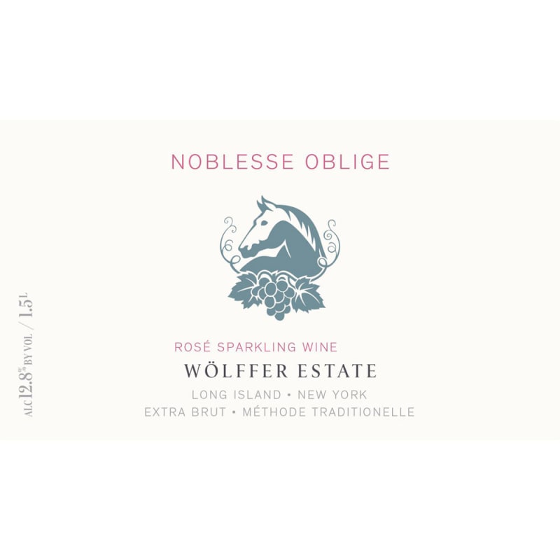 Wolffer Noblesse Oblige Brut Rose 2013 Front Label