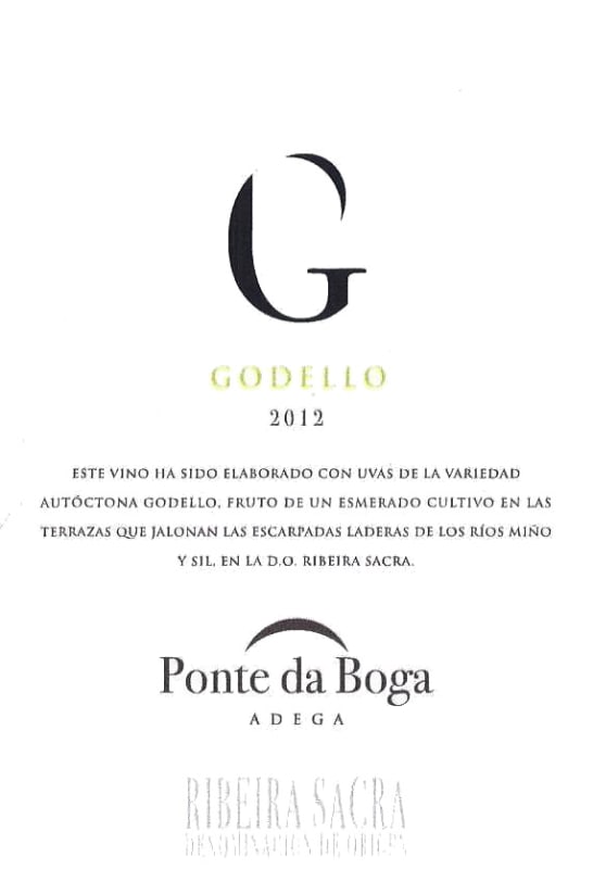Adega Ponte Da Boga Godello 2012 Front Label