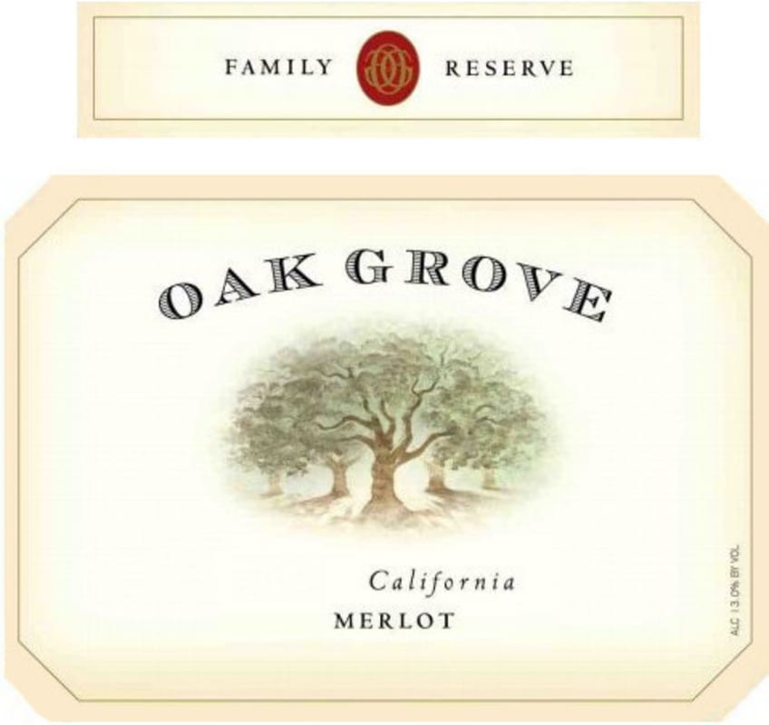 Oak Grove Family Reserve Merlot 2013 Front Label
