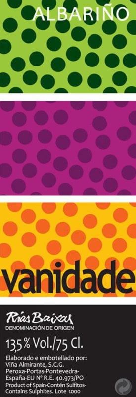 Adega Vina Almirante Vanidade Albarino 2014 Front Label