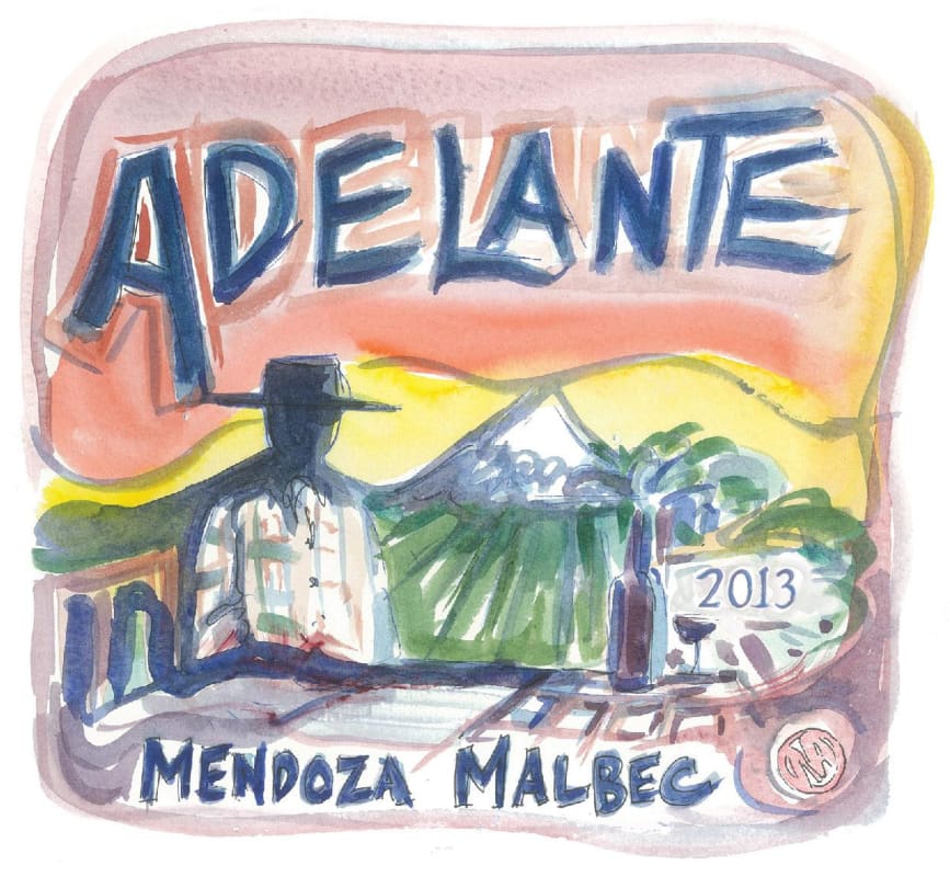 Adelante Mendoza Malbec 2013 Front Label