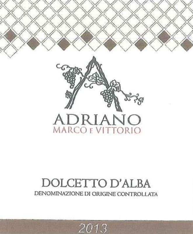 Adriano Marco e Vittorio Dolcetto d'Alba 2013 Front Label