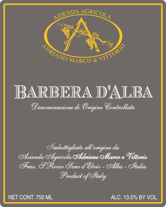 Adriano Marco e Vittorio Barbera d'Alba 2015 Front Label