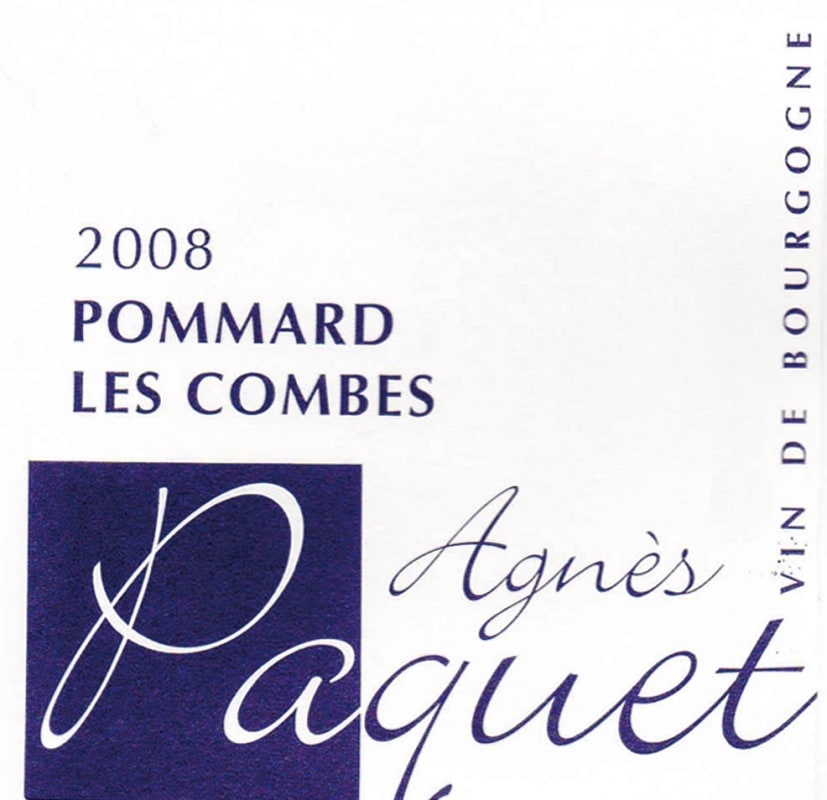 Agnes Paquet Pommard Les Combes 2008 Front Label