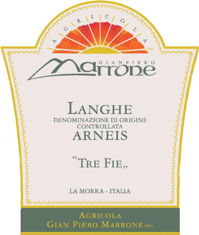 Marrone Langhe Tre Fie Arneis 2009 Front Label