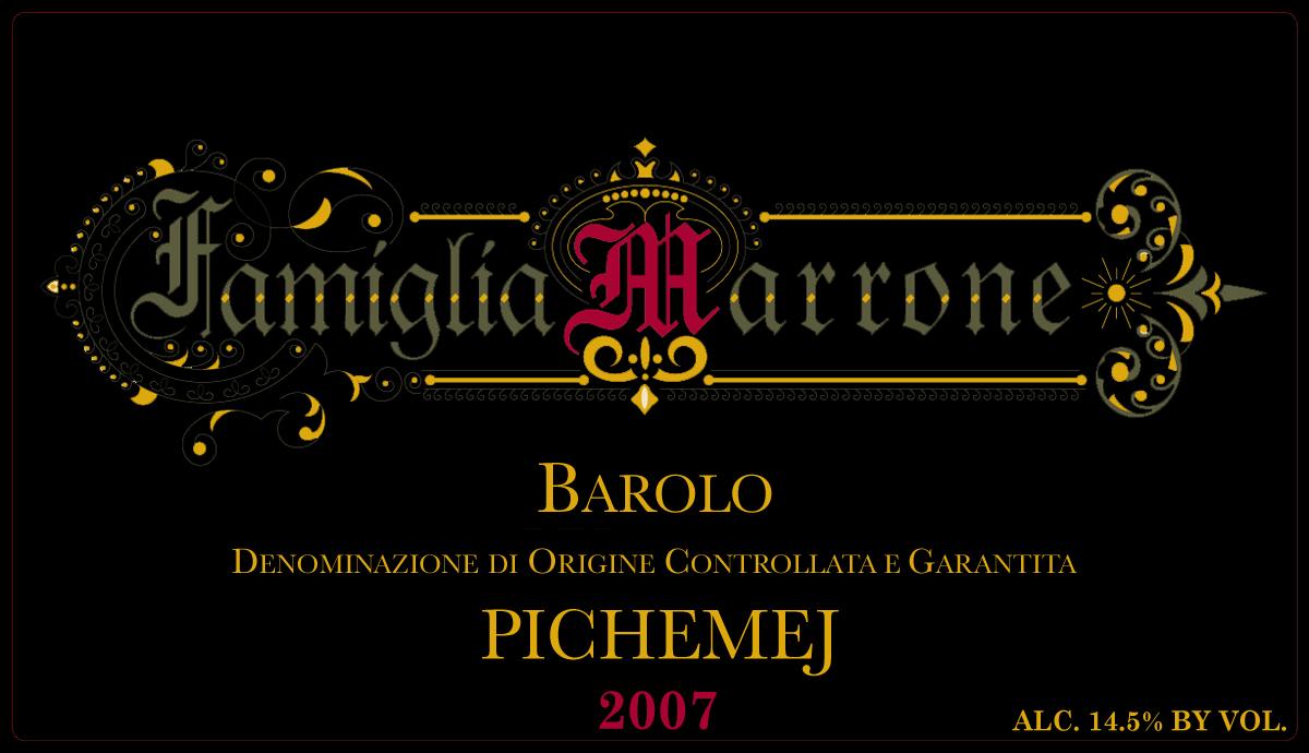 Marrone Barolo Pichemej 2007 Front Label