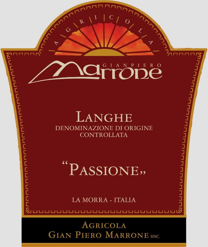 Marrone Passione Rosso 2010 Front Label