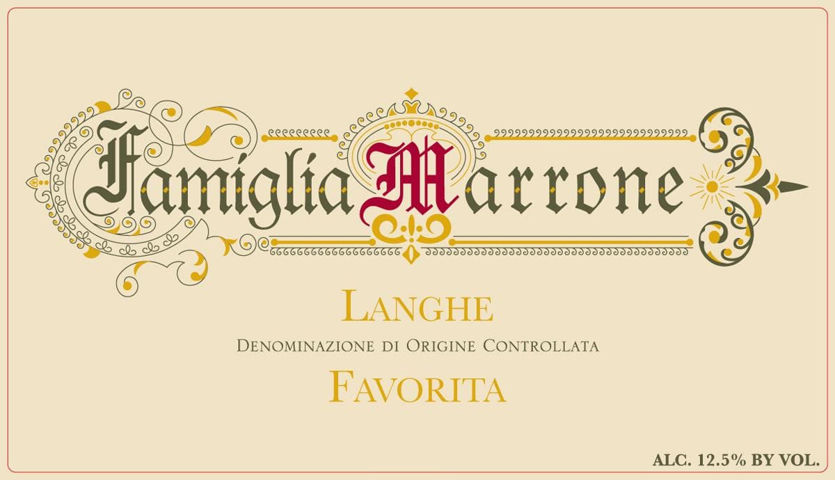 Marrone Langhe Favorita 2014 Front Label