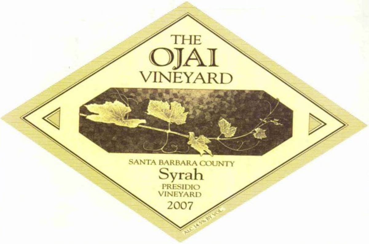 Ojai Presidio Vineyard Syrah 2007 Front Label