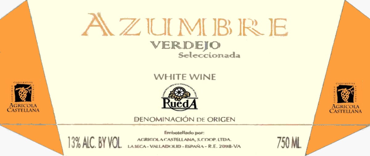 Agricola La Castellana Azumbre Verdejo 2008 Front Label