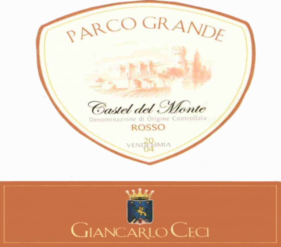 Agrinatura srl Castel del Monte Parco Grande Rosso 2004 Front Label