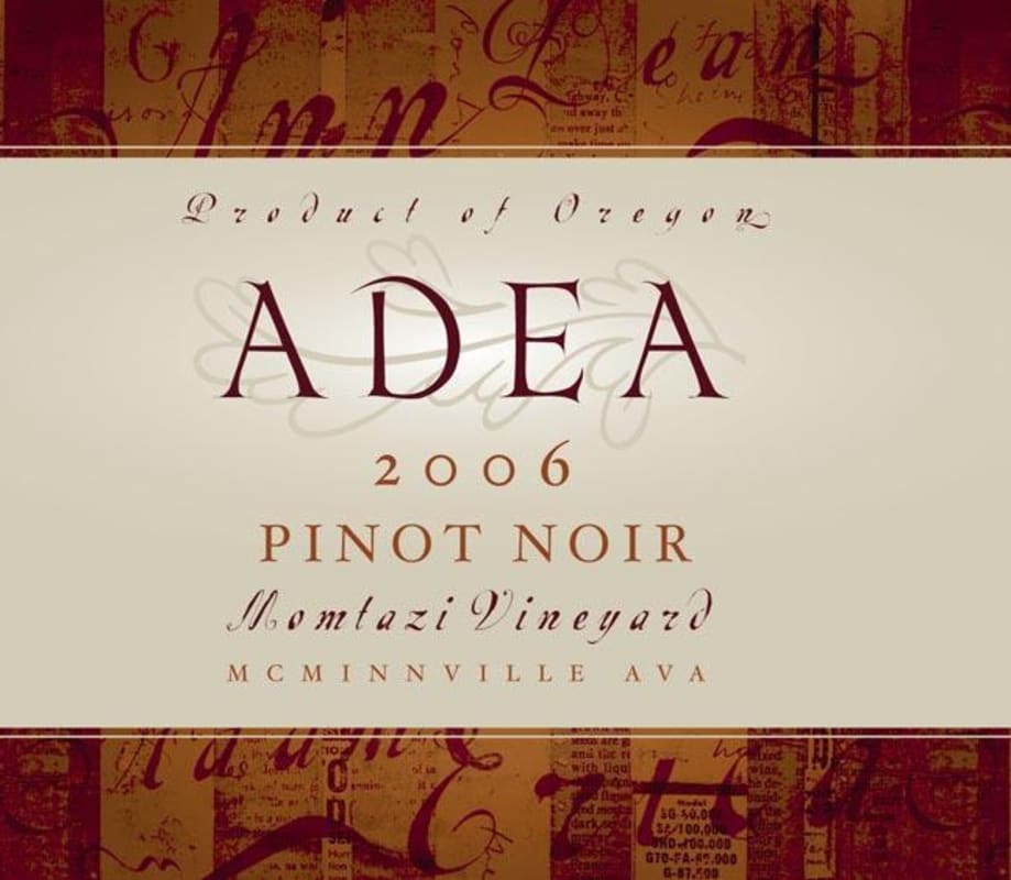 ADEA Momtazi Vineyard Pinot Noir 2006 Front Label