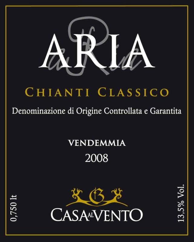 Casa al Vento Chianti Classico Aria 2008 Front Label