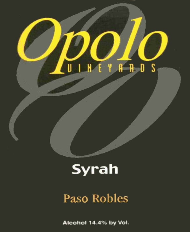 Opolo Paso Robles Syrah 2011 Front Label