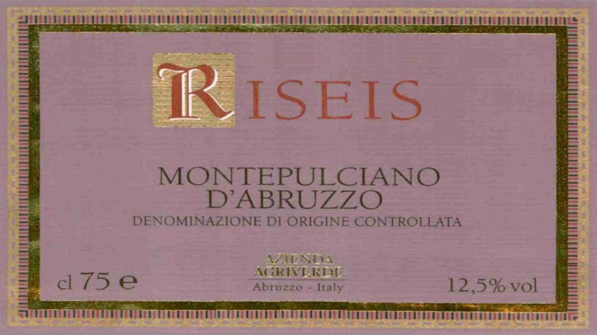 Agriverde Cantina Montepulciano d'Abruzzo Riseis 2006 Front Label