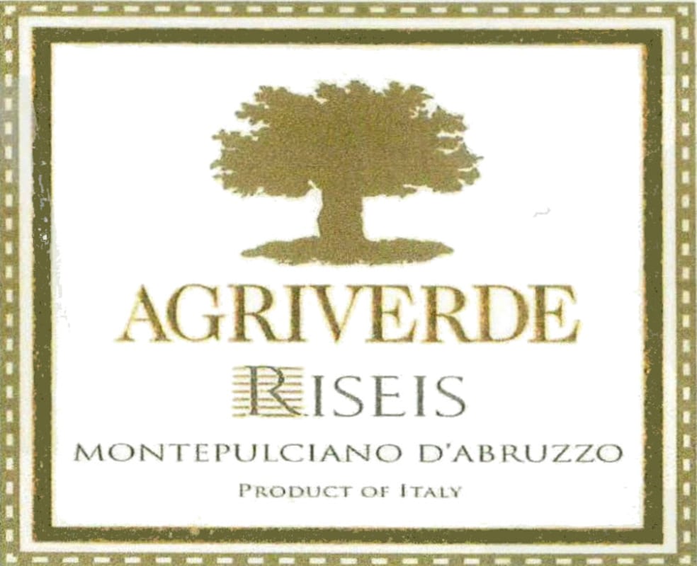 Agriverde Cantina Montepulciano d'Abruzzo Riseis 2013 Front Label